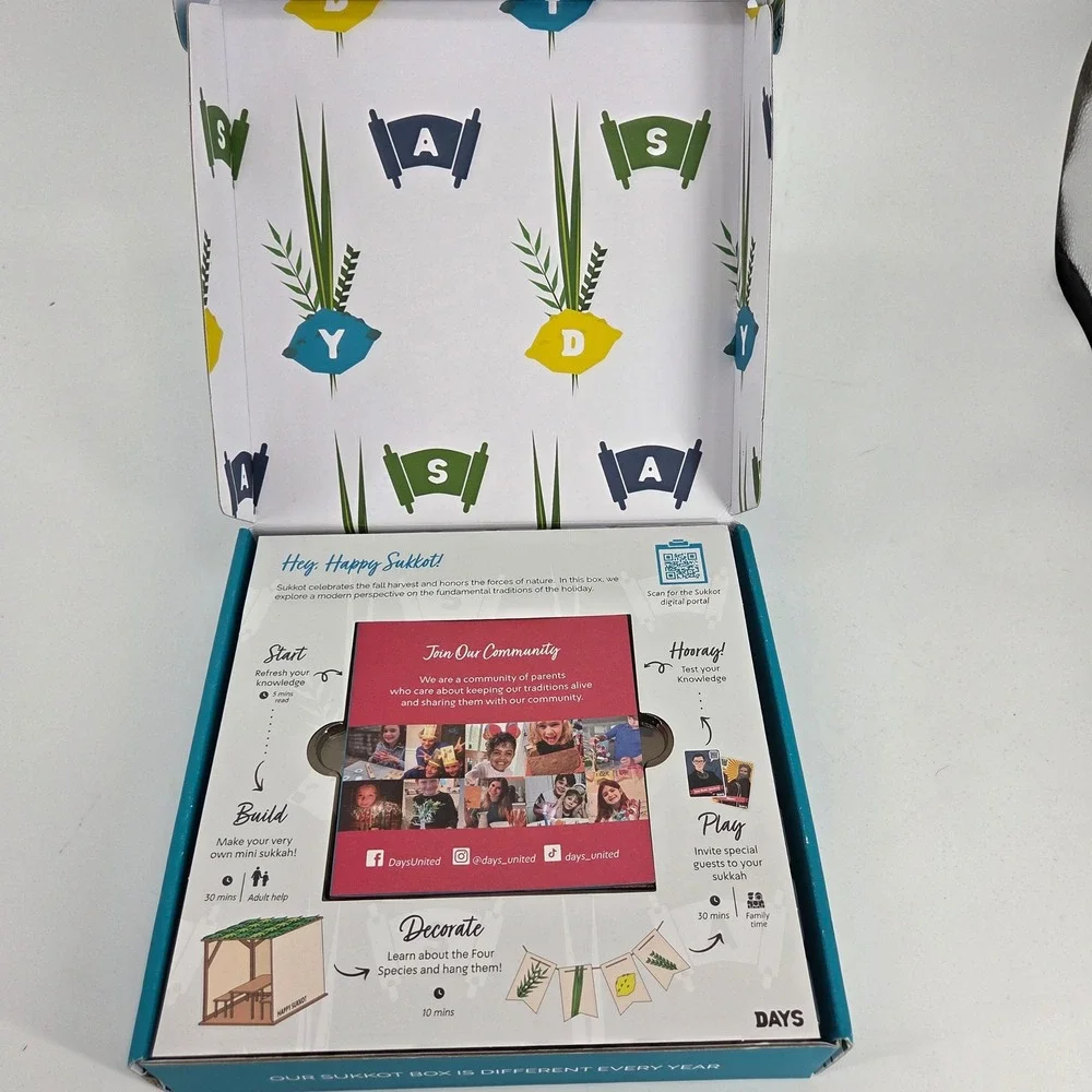 DAYS United Sukkot Box Traditions with a Twist Craft Activity Project New